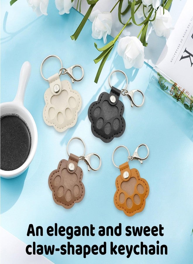 MIRJXB Dog Hair Keychain, Pet Hair Furever Keychain Keepsake for Pet Lovers, 4pcs Paw Shaped Leather Memorial Gifts - Image 5